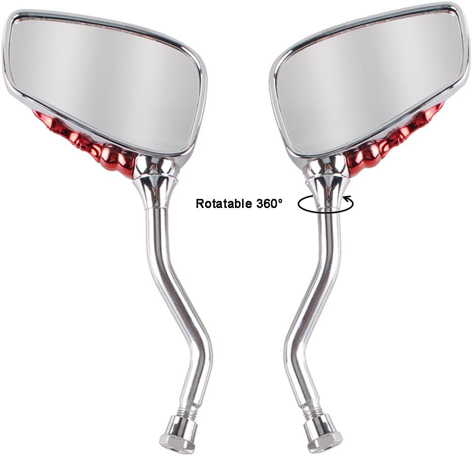 Universal 7/8" Bar End Mirrors, red