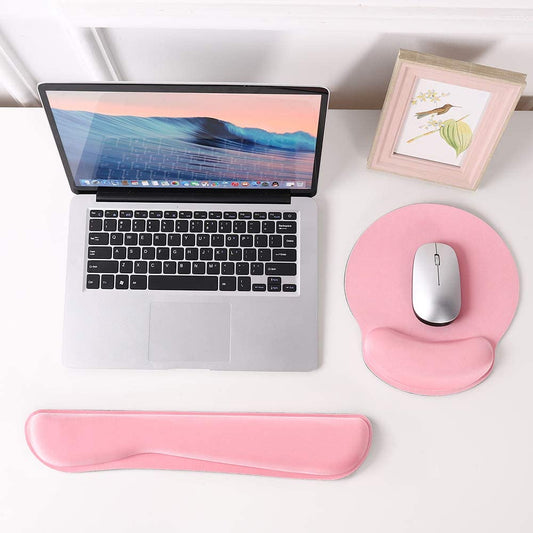 Keyboard and Wrist Rest Pink Mouse pad