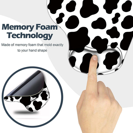 Mouse pad with wrist support, Cow-Print