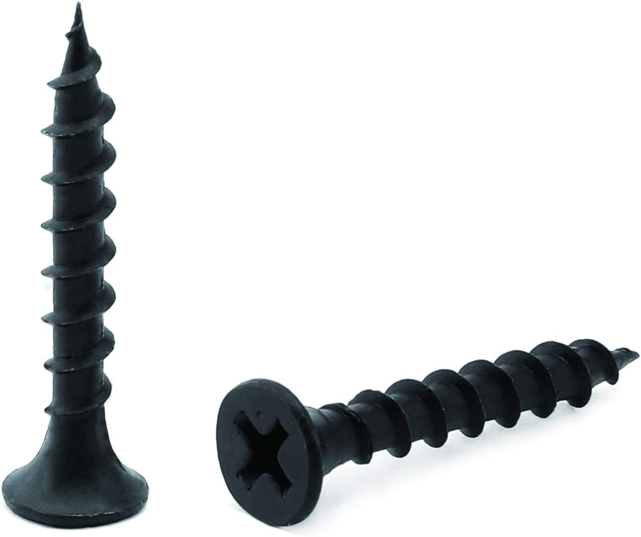 #6 x 1-1/4 Wood Screw, 50pcs, Stainless Steel Flat Head (Black)