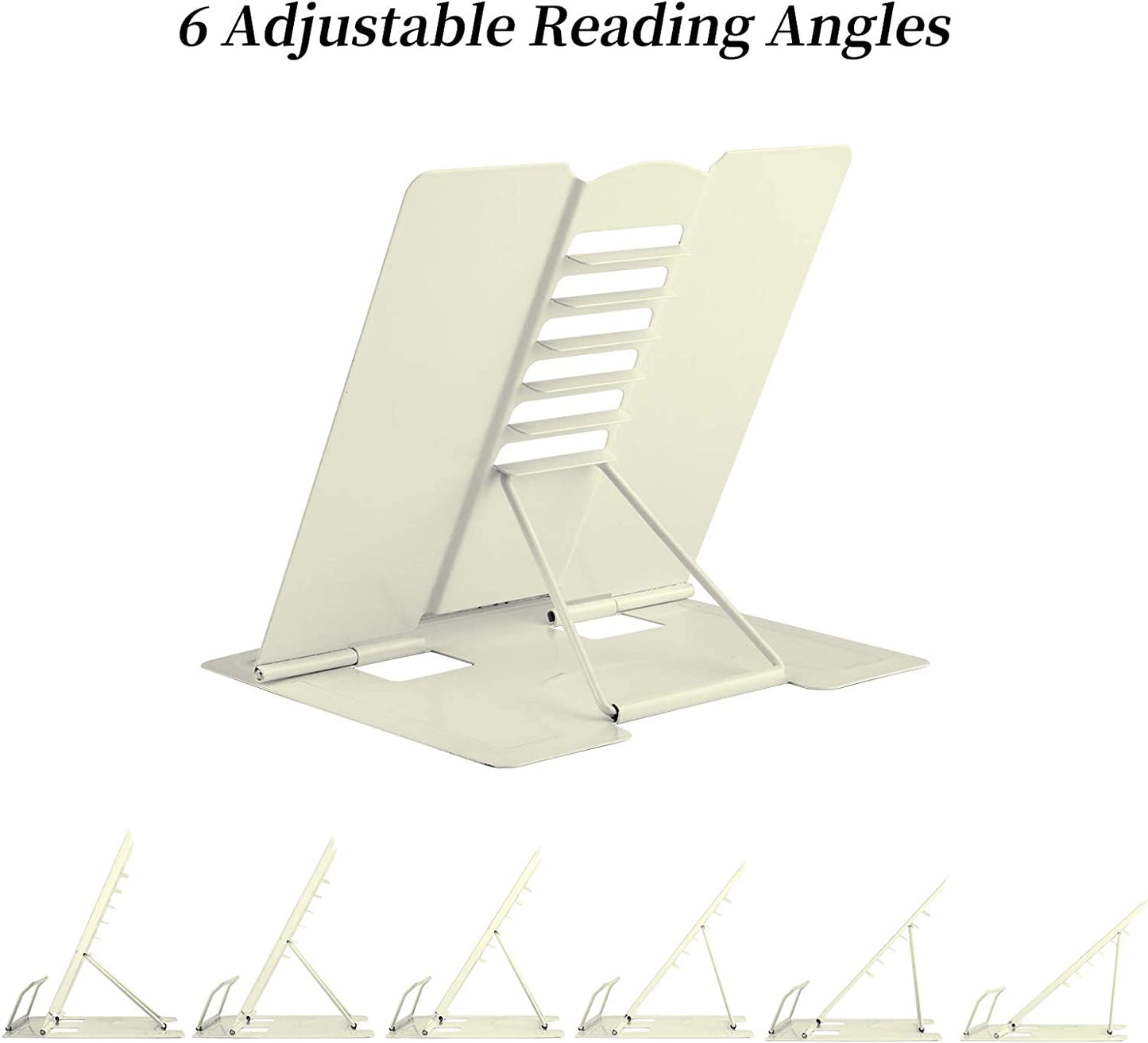 Adjustable Metal Reading Stand, (Milky White)