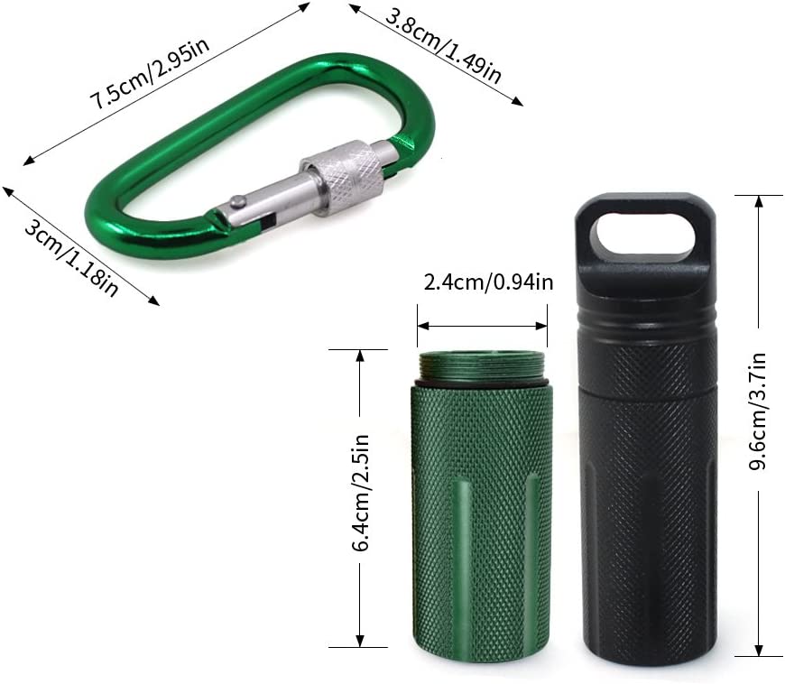 2-Pack Airtight Aluminum Accessory Storage Cases (Black & Green)