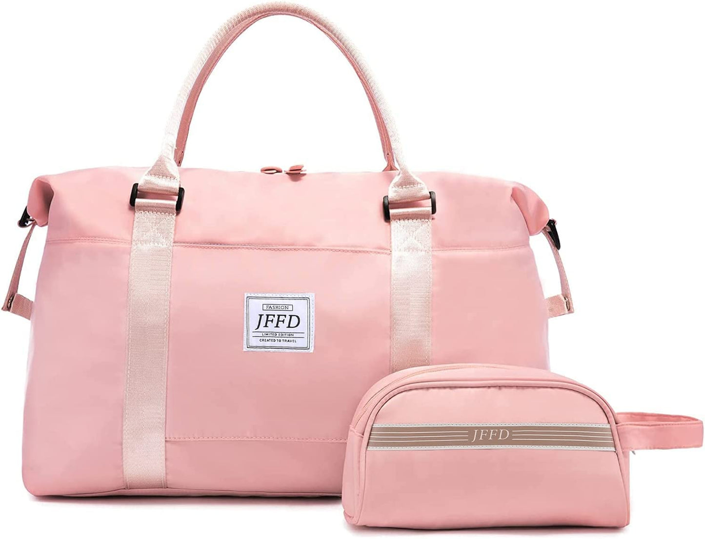 Travel Duffel Tote Bags & Toiletry Bag, Color: Cute-31#Pink-2PC