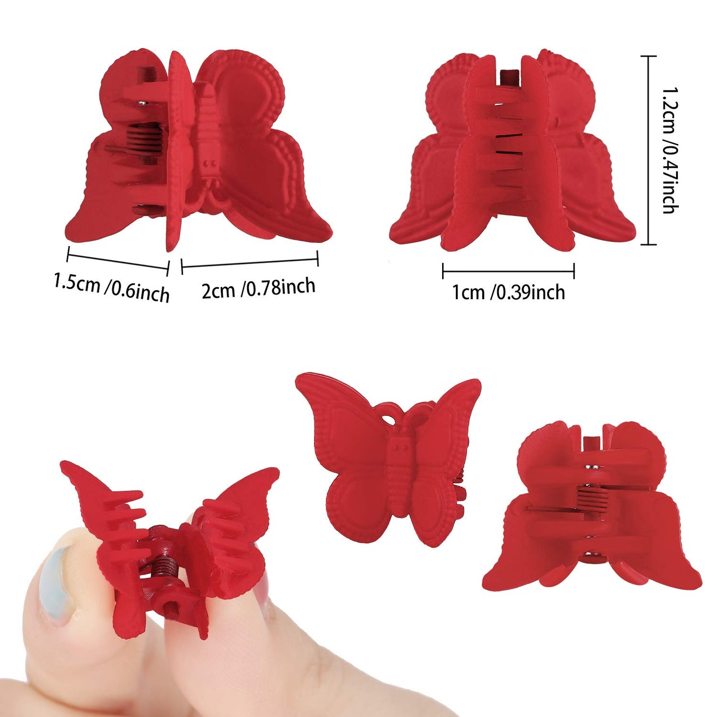 72 Butterfly Hair Clips, 18 Assorted Colors