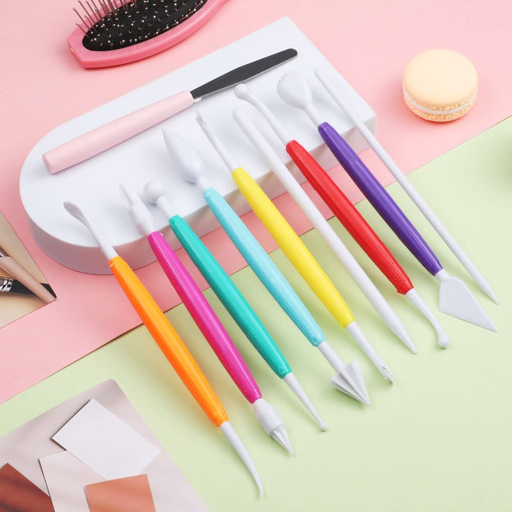 10 pieces of plastic clay molding tools, (colorful)