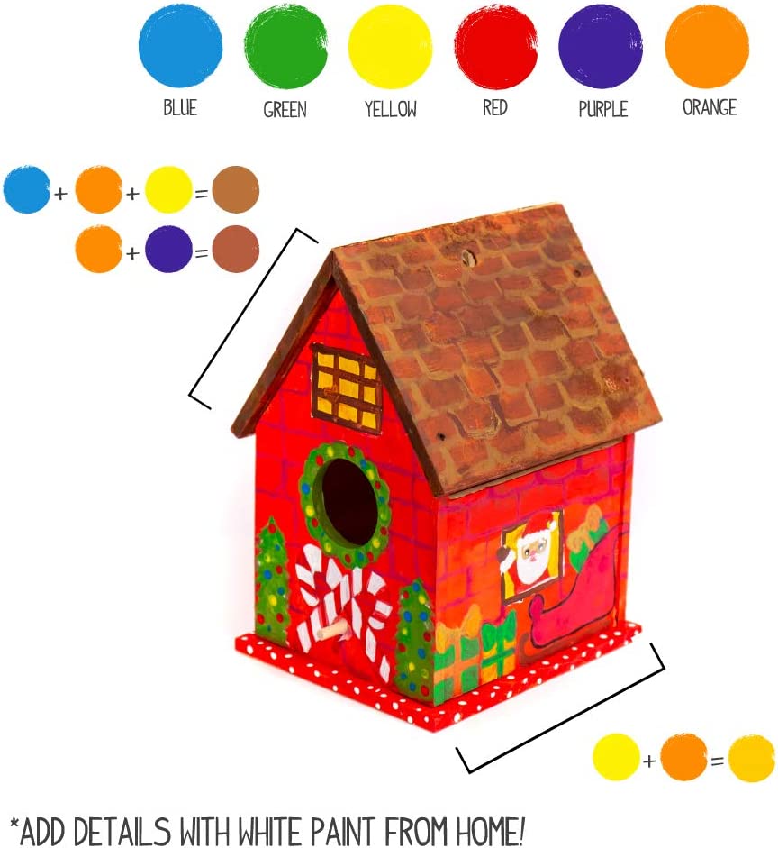 Paint Kit, Bird House, Wood, 6 Different Colors