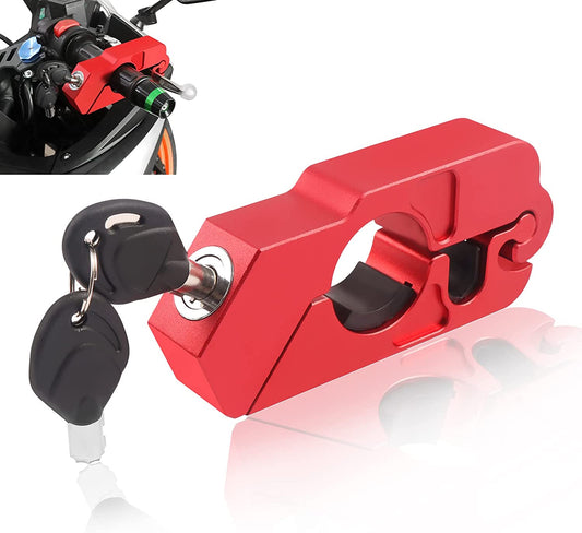 Motorcycle Throttle Handlebar Grip Lock (Red)