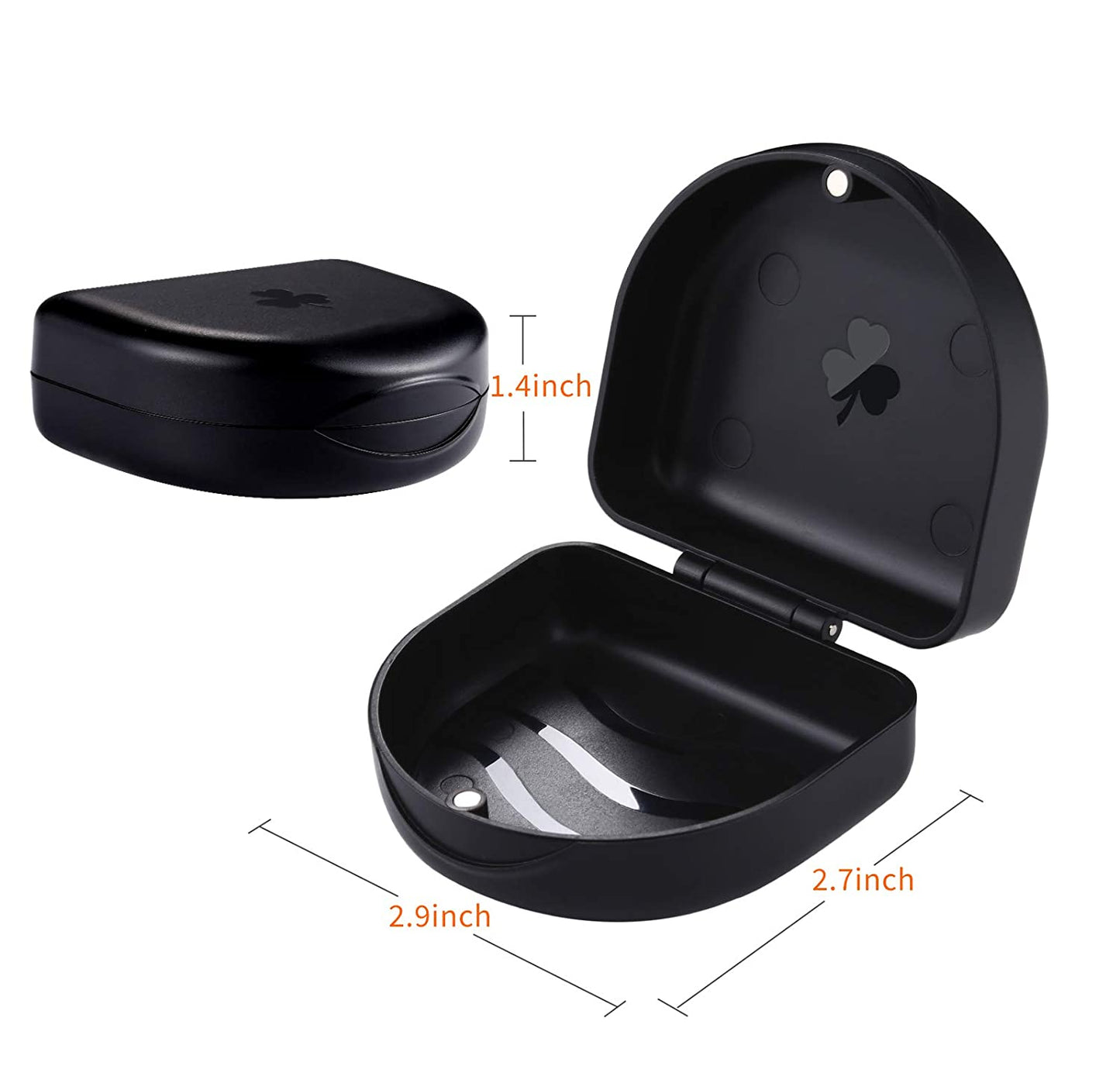 2-Pack retainer case, solid case for retainers, color: black