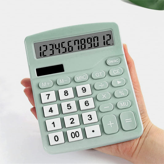 12-Digit solar scientific calculator desktop(Mint green)