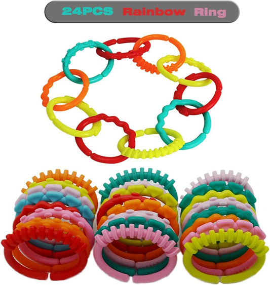 Pack of 24 baby toy rings.