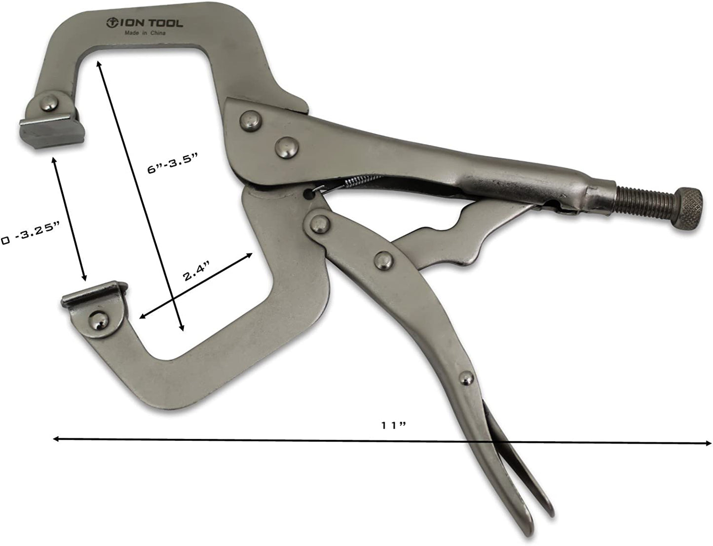 6-Pack - 11" C-Clamp Locking Pliers, Swivel Pads