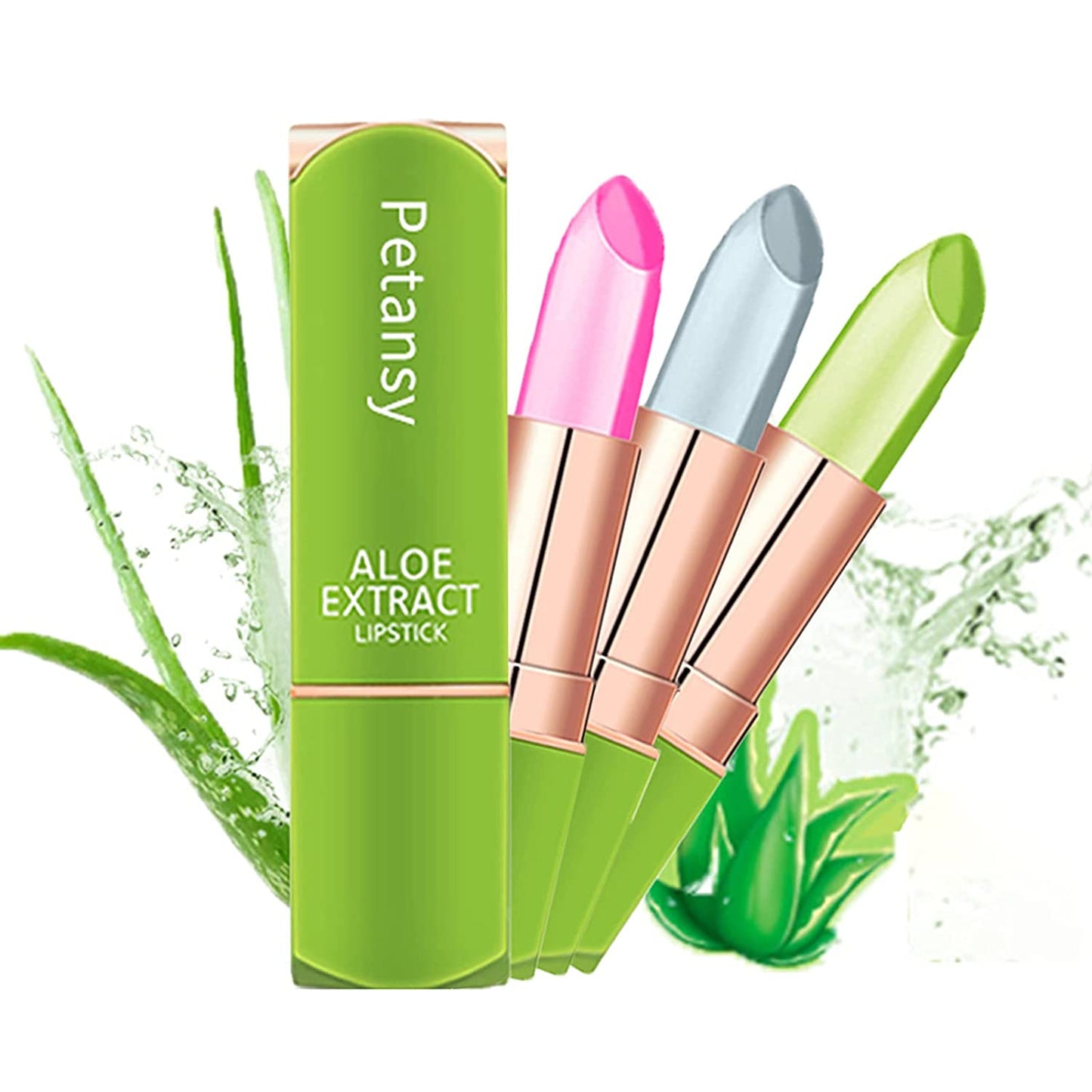 3 packs aloe vera lip moisturizer lipstick