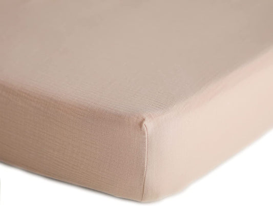 Muslin Fitted Sheet, 28"x52", (Blush)