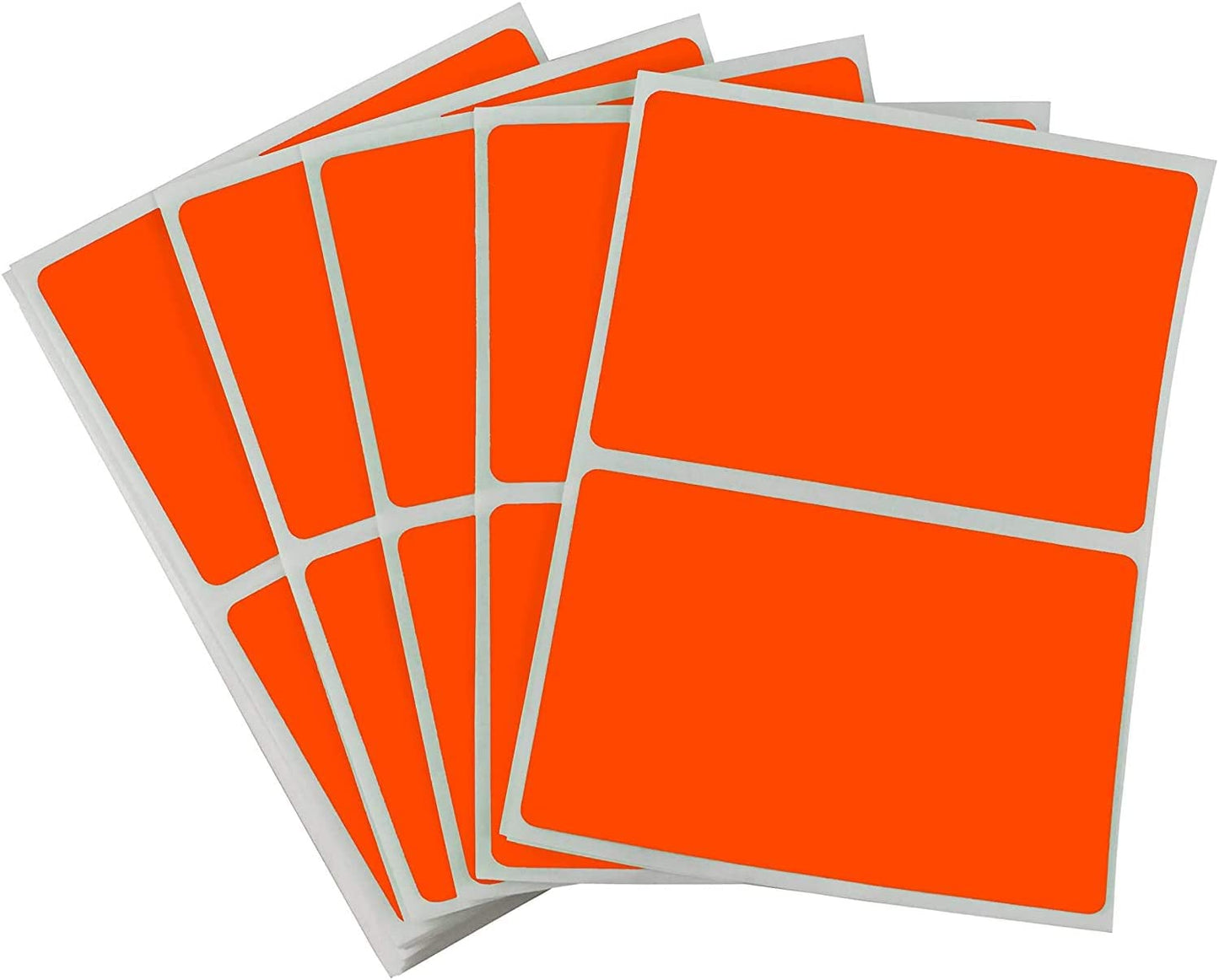 50-Pack 2" x 3" Inventory Labels, Color (Fluorescent Red-orange)