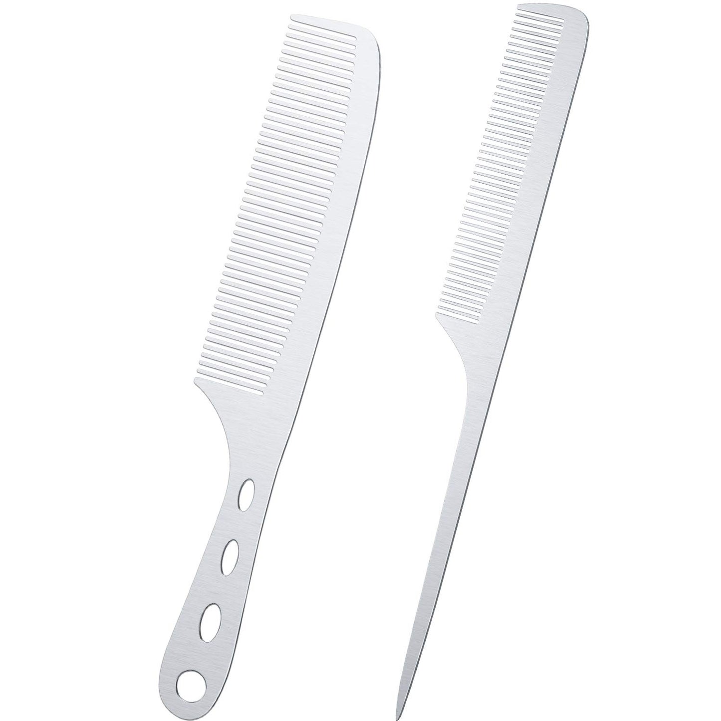 2 piece stainless steel metal combs ( Hair Comb with Hole)