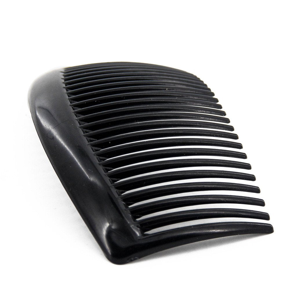 Hair clip with tooth comb, (12 pieces) color: black