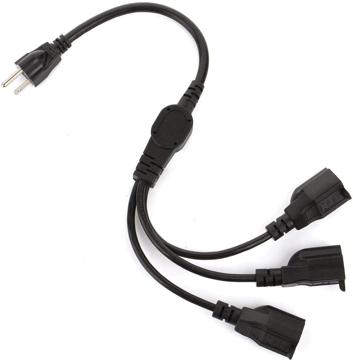 Power Supply Cord, 3 Outlets, 125 Volts, 13 Amps, (Black)