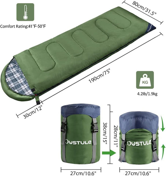 3 Season Compact Waterproof Sleeping Bag, (green)