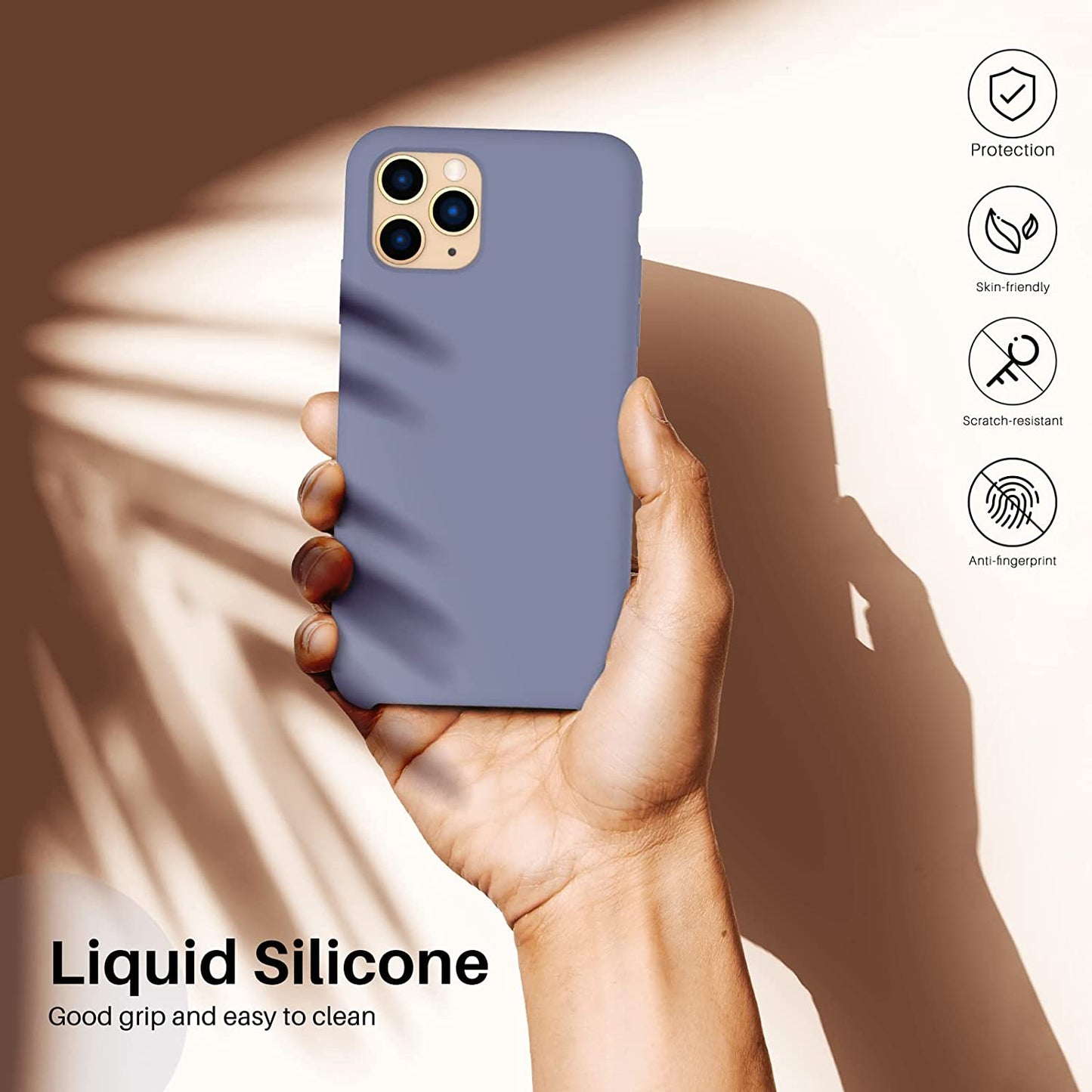 Liquid silicone case for 6.5-inch phone, Lavender Grey