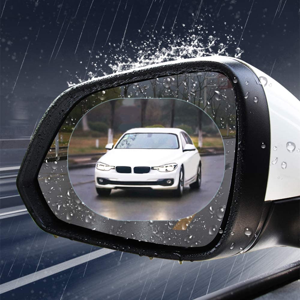 10 Pcs Car Rearview Mirror Waterproof Film, Rectangle+Oval