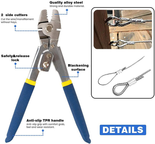 160 Steel cable crimping tool Crimps cables up to 2.2 mm