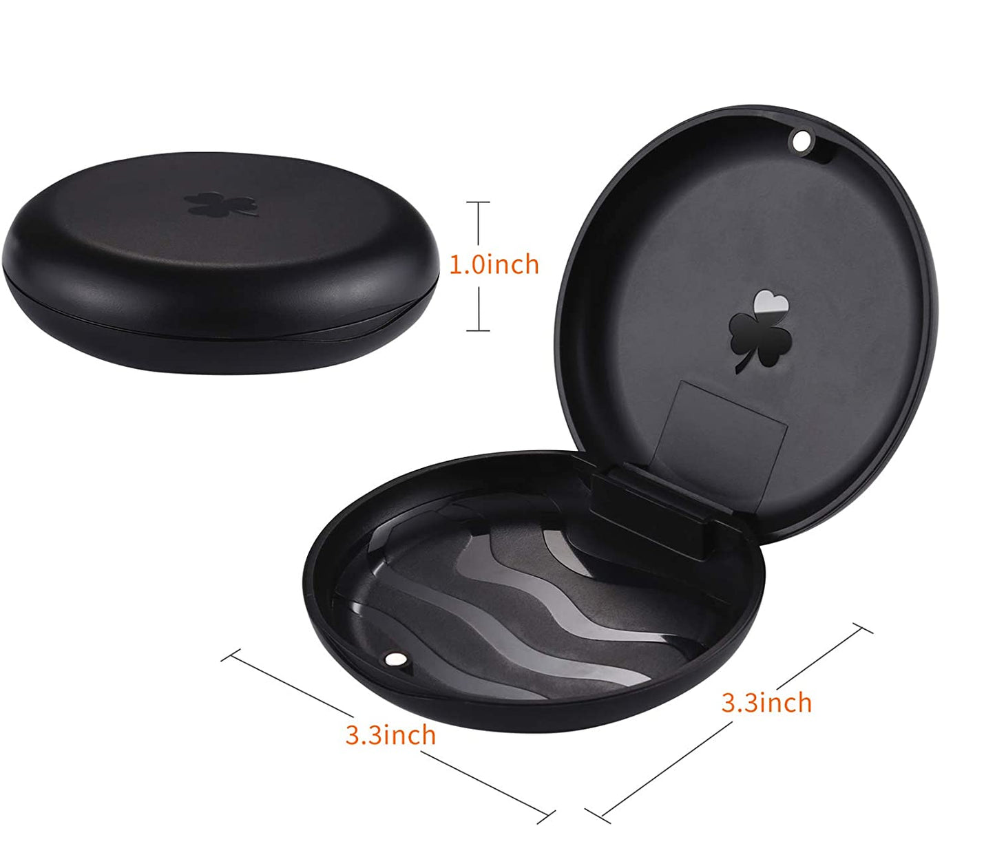 Pack of 2 retainer case, solid case for retainers, color: black