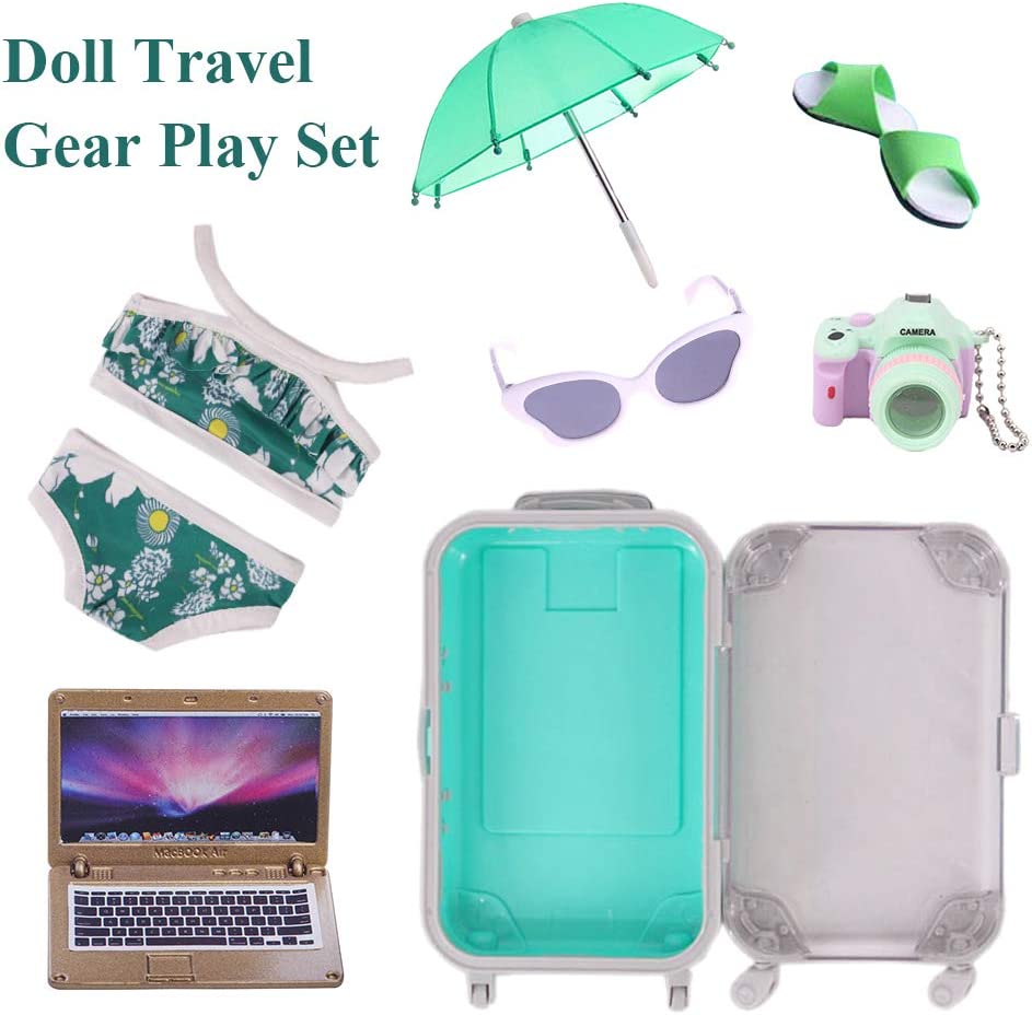 Accessories Travel suitcase for dolls, 7 pieces