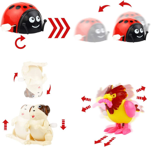 Pack of 24 assorted mini wind-up toys for prizes or souvenirs