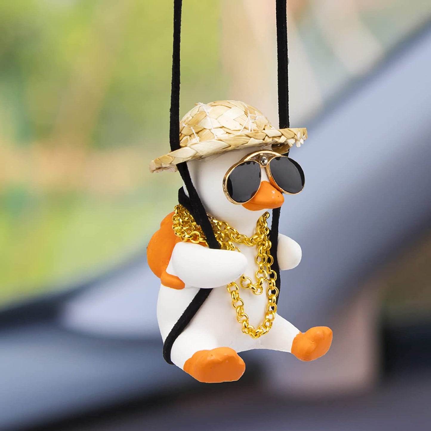 Pendant Cute Duck  For Car Decoration, (S-sunglasses&necklace)