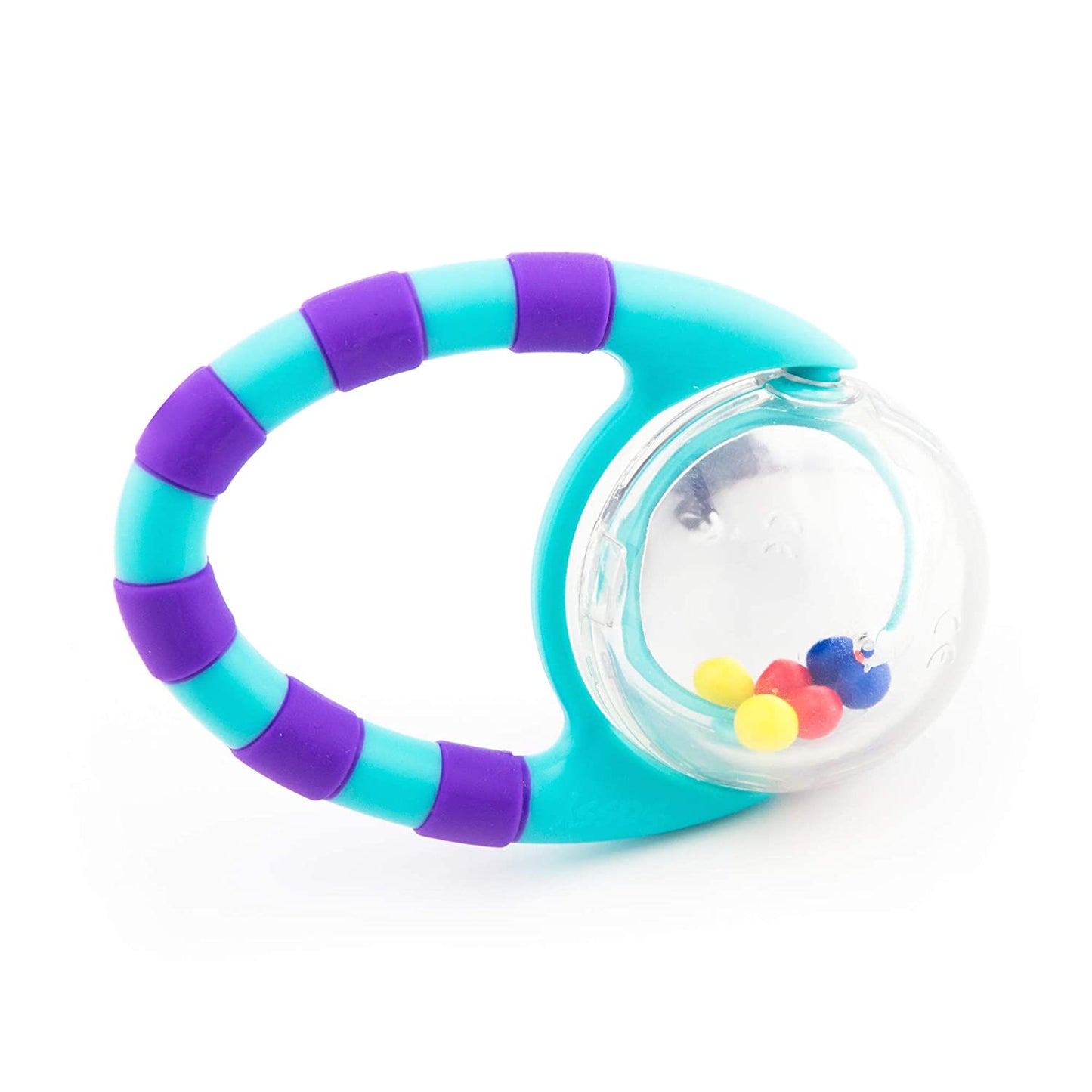 Pack of 2 rattles, spinning discs, ages 3 months and up.