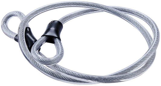 Double Loop Braided Steel Cable, 3/8" U-Lock, Silver