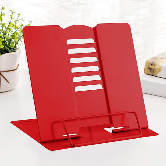 Adjustable Metal Reading Stand, (Red)