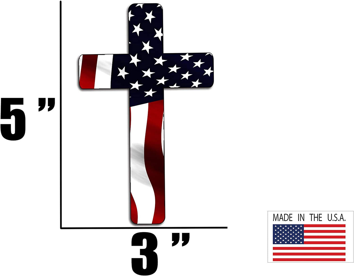 Cross Decals With American Flag (4 Pack)