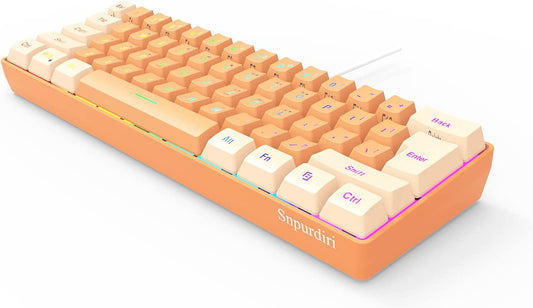 Ultra-compact RGB Mini Keyboard, Cream and Orange