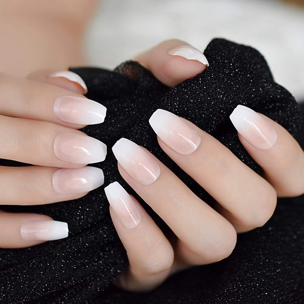 False Nails Full Nails, (white and pink), Color: Z982