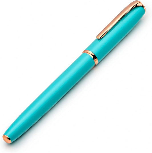 Fountain Pen Set with 2 Ink Refills (Medium Nib, Turquoise)