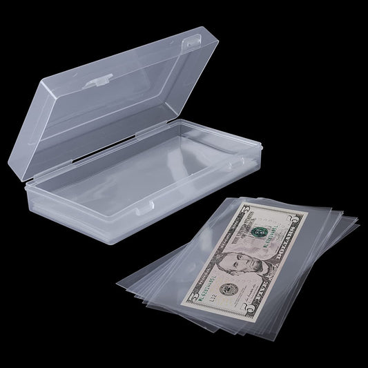 200 Pieces of Transparent Paper with Case for Banknotes