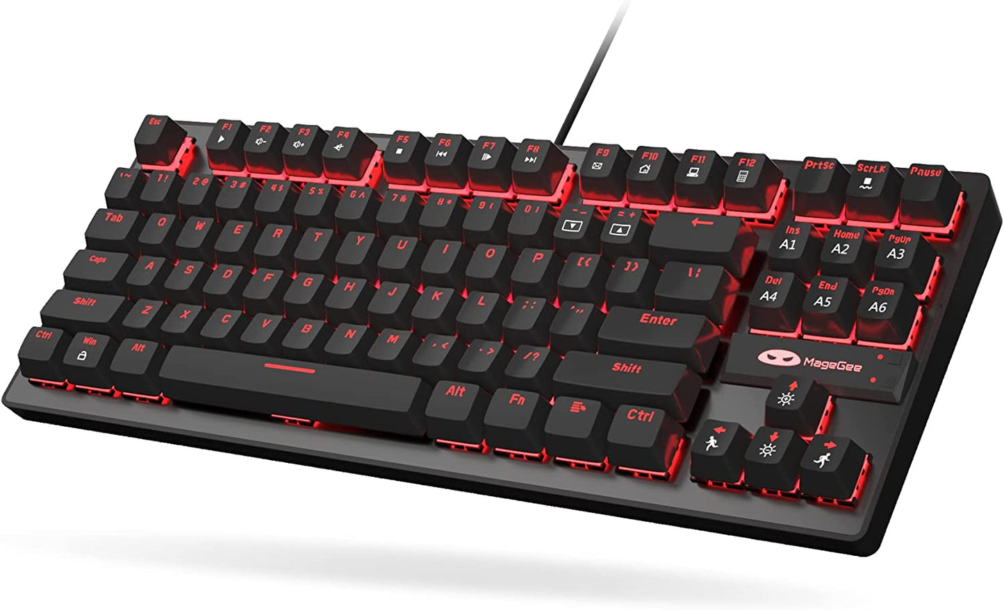 Wired Backlit Mechanical Keyboard, Black&Red