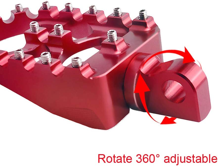 Wide and thick CNC foot pegs, (red)