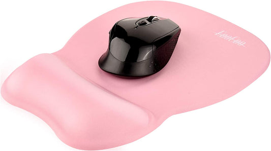 Mouse pad with gel wrist rest - pink