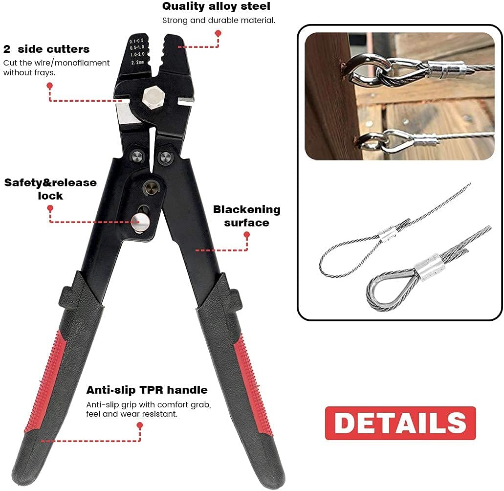 160 Tool for crimping steel cables Crimpa 2.2 mm (black)