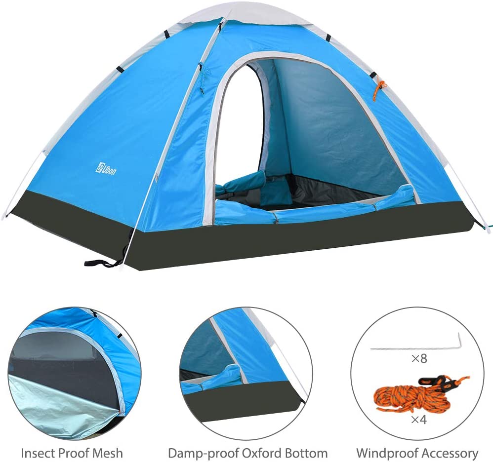 2/3 Person Lightweight Instant Tent, Sky Blue