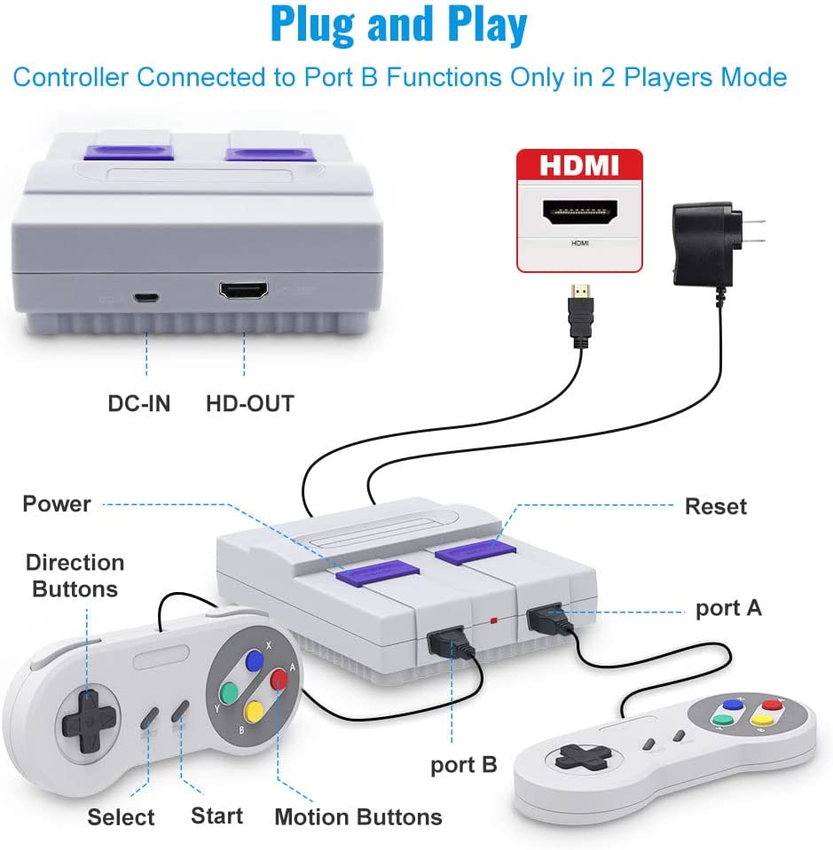 Super Console Classic Edition, 2 Wired Joysticks