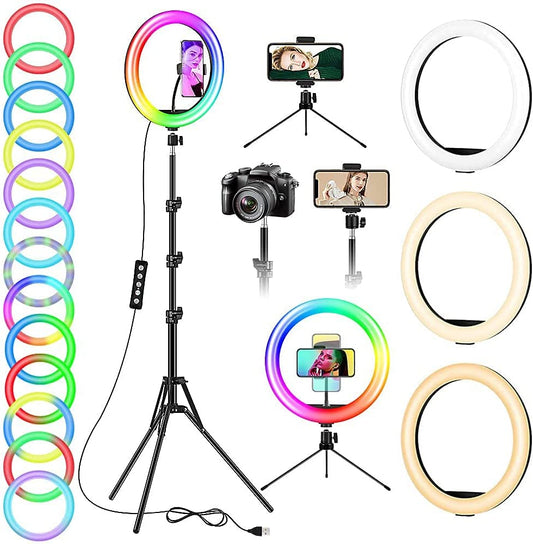 12.6-inch selfie ring light with stand