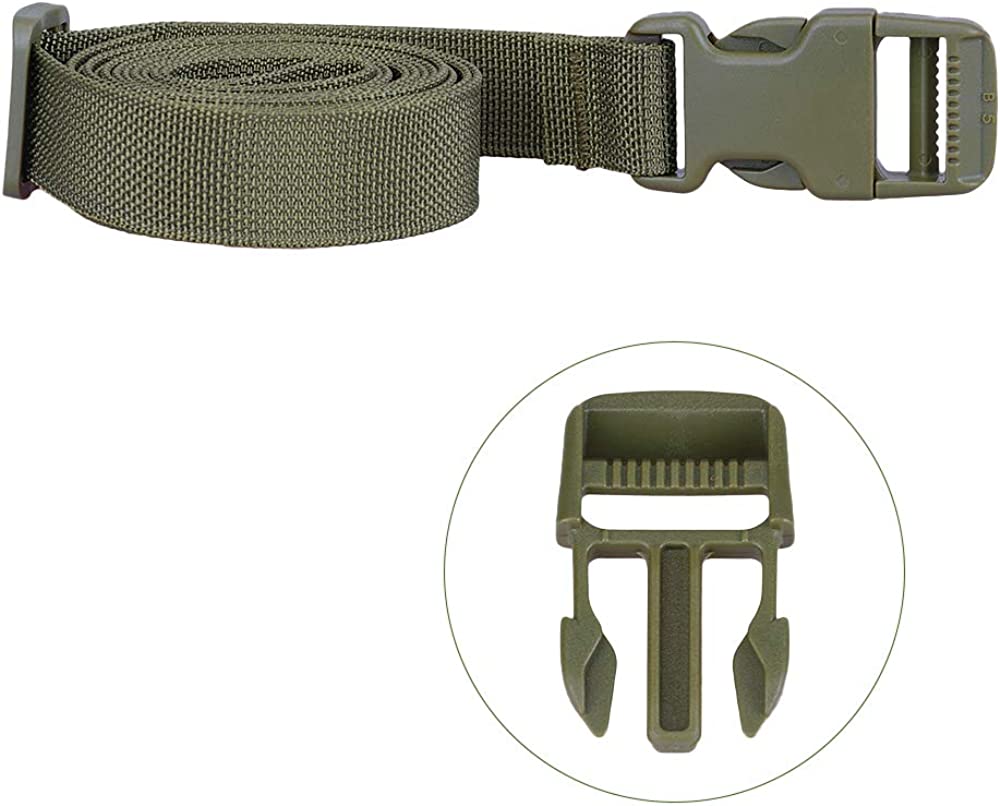 4 Packing Straps with Adjustable Luggage Belt, 1 inch (Green)