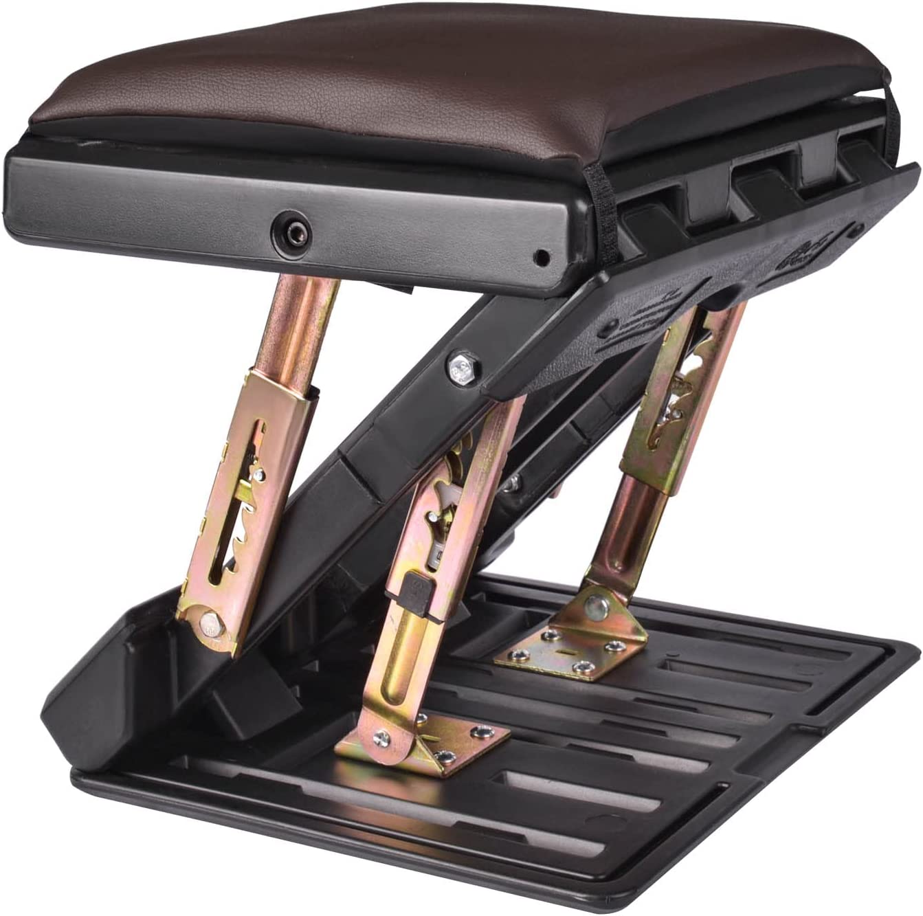 Adjustable footrest, with removable soft pad, Color: Brown