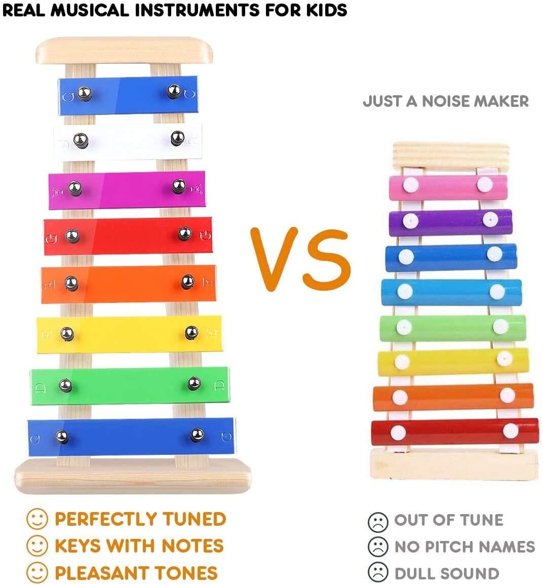 professional musical instrument set for kids, color: rainbow