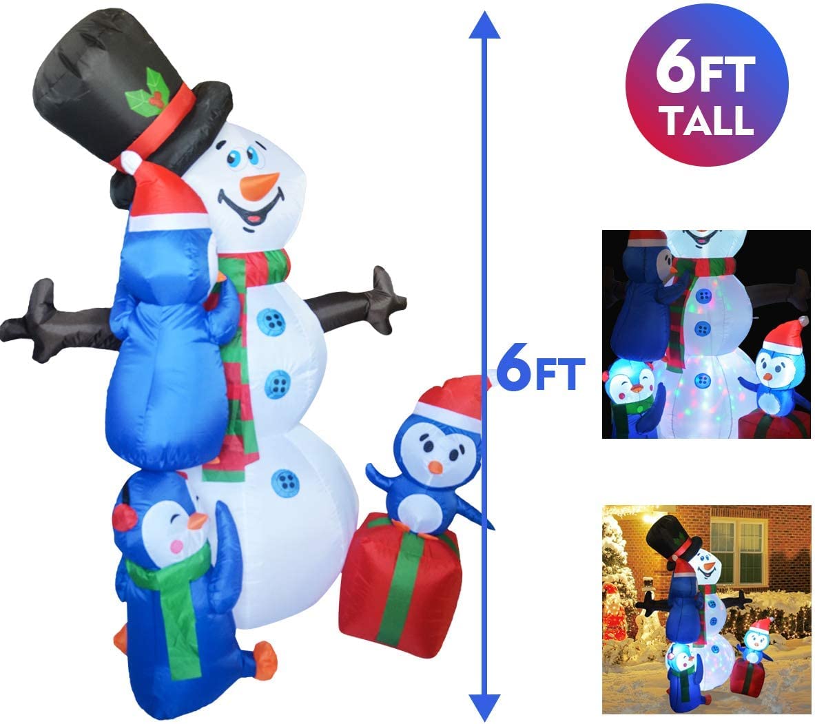 6 foot tall Christmas inflatable, color: white