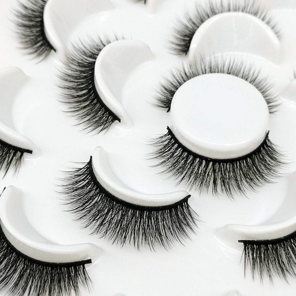 10 Natural, Reusable False Eyelashes (Short Thick Lashes)