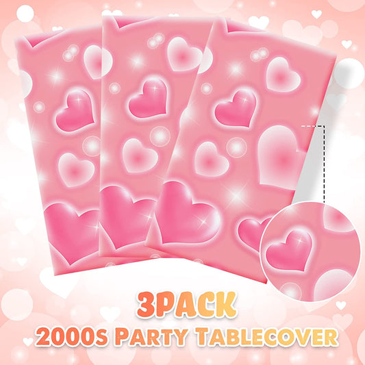 3-Pack Decorative Tablecloths, 54" x 108" (Pink)